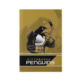 Обложка для паспорта матовая кожа с принтом Pittsburgh Penguins в Тюмени, натуральная матовая кожа | размер 19,3 х 13,7 см; прозрачные пластиковые крепления | nhl | pittsburgh penguins | stanley cup | кросби | кубок стенли | кубок стэнли | малкин | нхл | пингвинс | питтсбург пингвинз | сидни кросби | хоккей | хоккейный клуб