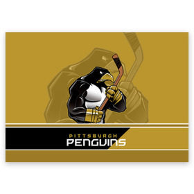 Поздравительная открытка с принтом Pittsburgh Penguins в Тюмени, 100% бумага | плотность бумаги 280 г/м2, матовая, на обратной стороне линовка и место для марки
 | nhl | pittsburgh penguins | stanley cup | кросби | кубок стенли | кубок стэнли | малкин | нхл | пингвинс | питтсбург пингвинз | сидни кросби | хоккей | хоккейный клуб