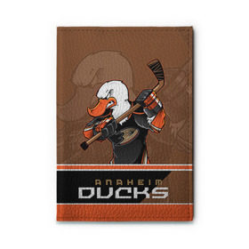 Обложка для автодокументов с принтом Anaheim Ducks в Тюмени, натуральная кожа |  размер 19,9*13 см; внутри 4 больших “конверта” для документов и один маленький отдел — туда идеально встанут права | Тематика изображения на принте: anaheim ducks | nhl | stanley cup | кубок стенли | кубок стэнли | нхл | хоккей | хоккейный клуб