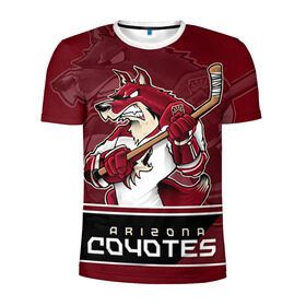 Мужская футболка 3D спортивная с принтом Arizona Coyotes в Тюмени, 100% полиэстер с улучшенными характеристиками | приталенный силуэт, круглая горловина, широкие плечи, сужается к линии бедра | arizona coyotes | nhl | stanley cup | аризона койотис | аризона койоты | кубок стенли | кубок стэнли | нхл | хоккей | хоккейный клуб