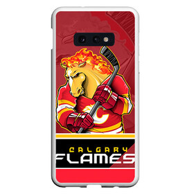 Чехол для Samsung S10E с принтом Calgary Flames в Тюмени, Силикон | Область печати: задняя сторона чехла, без боковых панелей | calgary flames | nhl | stanley cup | калгари флэймз | кубок стенли | кубок стэнли | нхл | флэймс | хоккей | хоккейный клуб