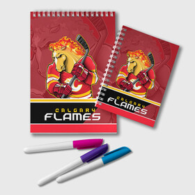 Блокнот с принтом Calgary Flames в Тюмени, 100% бумага | 48 листов, плотность листов — 60 г/м2, плотность картонной обложки — 250 г/м2. Листы скреплены удобной пружинной спиралью. Цвет линий — светло-серый
 | calgary flames | nhl | stanley cup | калгари флэймз | кубок стенли | кубок стэнли | нхл | флэймс | хоккей | хоккейный клуб