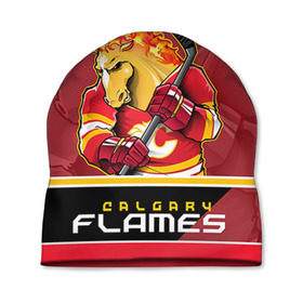 Шапка 3D с принтом Calgary Flames в Тюмени, 100% полиэстер | универсальный размер, печать по всей поверхности изделия | Тематика изображения на принте: calgary flames | nhl | stanley cup | калгари флэймз | кубок стенли | кубок стэнли | нхл | флэймс | хоккей | хоккейный клуб