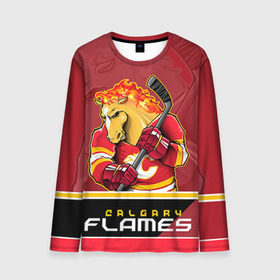 Мужской лонгслив 3D с принтом Calgary Flames в Тюмени, 100% полиэстер | длинные рукава, круглый вырез горловины, полуприлегающий силуэт | Тематика изображения на принте: calgary flames | nhl | stanley cup | калгари флэймз | кубок стенли | кубок стэнли | нхл | флэймс | хоккей | хоккейный клуб