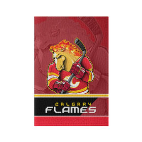 Обложка для паспорта матовая кожа с принтом Calgary Flames в Тюмени, натуральная матовая кожа | размер 19,3 х 13,7 см; прозрачные пластиковые крепления | calgary flames | nhl | stanley cup | калгари флэймз | кубок стенли | кубок стэнли | нхл | флэймс | хоккей | хоккейный клуб