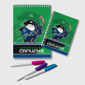 Блокнот с принтом Vancouver Canucks в Тюмени, 100% бумага | 48 листов, плотность листов — 60 г/м2, плотность картонной обложки — 250 г/м2. Листы скреплены удобной пружинной спиралью. Цвет линий — светло-серый
 | nhl | stanley cup | vancouver canucks | ванкувер | ванкувер кэнакс | кубок стенли | кубок стэнли | нхл | трямкин | хоккей | хоккейный клуб