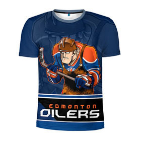 Мужская футболка 3D спортивная с принтом Edmonton Oilers в Тюмени, 100% полиэстер с улучшенными характеристиками | приталенный силуэт, круглая горловина, широкие плечи, сужается к линии бедра | edmonton oilers | nhl | stanley cup | кубок стенли | кубок стэнли | нхл | хоккей | хоккейный клуб | эдмонтон | эдмонтон ойлерз | якупов