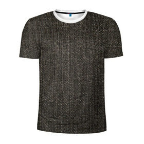 Мужская футболка 3D спортивная с принтом Джинсовая раскраска в Тюмени, 100% полиэстер с улучшенными характеристиками | приталенный силуэт, круглая горловина, широкие плечи, сужается к линии бедра | Тематика изображения на принте: jeans
