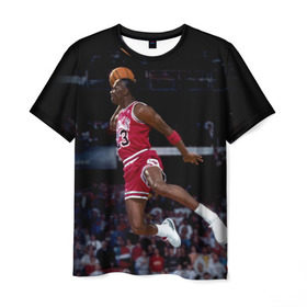 Мужская футболка 3D с принтом Michael Jordan в Тюмени, 100% полиэфир | прямой крой, круглый вырез горловины, длина до линии бедер | Тематика изображения на принте: michael jordan | баскетбол | майкл джордан | нба