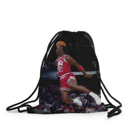 Рюкзак-мешок 3D с принтом Michael Jordan в Тюмени, 100% полиэстер | плотность ткани — 200 г/м2, размер — 35 х 45 см; лямки — толстые шнурки, застежка на шнуровке, без карманов и подкладки | Тематика изображения на принте: michael jordan | баскетбол | майкл джордан | нба