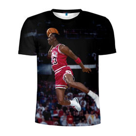 Мужская футболка 3D спортивная с принтом Michael Jordan в Тюмени, 100% полиэстер с улучшенными характеристиками | приталенный силуэт, круглая горловина, широкие плечи, сужается к линии бедра | michael jordan | баскетбол | майкл джордан | нба