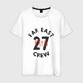 Мужская футболка хлопок с принтом 27RUS в Тюмени, 100% хлопок | прямой крой, круглый вырез горловины, длина до линии бедер, слегка спущенное плечо. | another east | far east crew | khv | автомобили | дальневосточники | дальний восток | дв | хабаровск