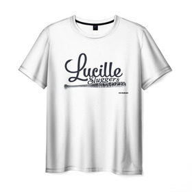 Мужская футболка 3D с принтом Lucille Sluggers 3 в Тюмени, 100% полиэфир | прямой крой, круглый вырез горловины, длина до линии бедер | the walking dead | бита | зомби | ниган | ужасы | ходячие