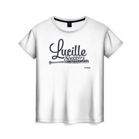 Женская футболка 3D с принтом Lucille Sluggers 3 в Тюмени, 100% полиэфир ( синтетическое хлопкоподобное полотно) | прямой крой, круглый вырез горловины, длина до линии бедер | the walking dead | бита | зомби | ниган | ужасы | ходячие