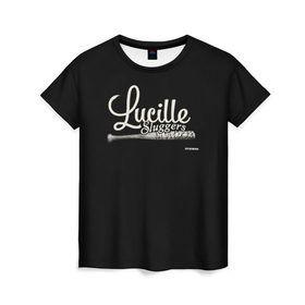 Женская футболка 3D с принтом Lucille Sluggers 4 в Тюмени, 100% полиэфир ( синтетическое хлопкоподобное полотно) | прямой крой, круглый вырез горловины, длина до линии бедер | the walking dead | бита | зомби | ниган | ужасы | ходячие