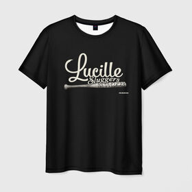 Мужская футболка 3D с принтом Lucille Sluggers 4 в Тюмени, 100% полиэфир | прямой крой, круглый вырез горловины, длина до линии бедер | the walking dead | бита | зомби | ниган | ужасы | ходячие