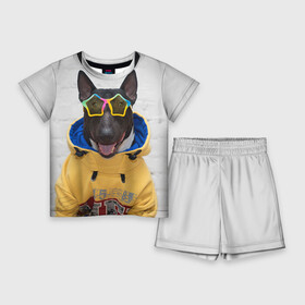 Детский костюм с шортами 3D с принтом Bulldogs friend 6 в Тюмени,  |  | Тематика изображения на принте: bulldog blogger | tecuaniventura | блоггер | бульдог | бульдог блоггер | животные | карамелька | собаки