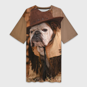 Платье-футболка 3D с принтом Bulldog 6 в Тюмени,  |  | bulldog blogger | tecuaniventura | блоггер | бульдог | бульдог блоггер | животные | карамелька | собаки