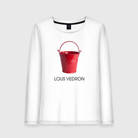 Женский лонгслив хлопок с принтом LOUS VEDRON в Тюмени, 100% хлопок |  | louis vuetton | lous vedron | антибренд | бренд | луи витон | пародии