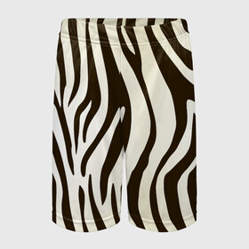 Детские спортивные шорты 3D с принтом Шкура зебры в Тюмени,  100% полиэстер
 | пояс оформлен широкой мягкой резинкой, ткань тянется
 | африка | животные | звери | зебра | фауна