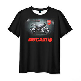 Мужская футболка 3D с принтом Ducati 4 в Тюмени, 100% полиэфир | прямой крой, круглый вырез горловины, длина до линии бедер | ducati | moto | дукати | мото | мотоцикл | мотоциклы