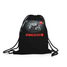 Рюкзак-мешок 3D с принтом Ducati 4 в Тюмени, 100% полиэстер | плотность ткани — 200 г/м2, размер — 35 х 45 см; лямки — толстые шнурки, застежка на шнуровке, без карманов и подкладки | ducati | moto | дукати | мото | мотоцикл | мотоциклы