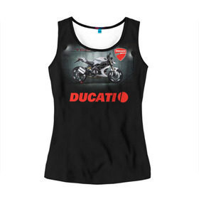 Женская майка 3D с принтом Ducati 4 в Тюмени, 100% полиэстер | круглая горловина, прямой силуэт, длина до линии бедра | ducati | moto | дукати | мото | мотоцикл | мотоциклы