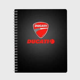 Тетрадь с принтом Ducati 3 в Тюмени, 100% бумага | 48 листов, плотность листов — 60 г/м2, плотность картонной обложки — 250 г/м2. Листы скреплены сбоку удобной пружинной спиралью. Уголки страниц и обложки скругленные. Цвет линий — светло-серый
 | ducati | moto | дукати | мото | мотоцикл | мотоциклы