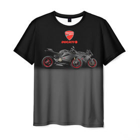 Мужская футболка 3D с принтом Ducati 2 в Тюмени, 100% полиэфир | прямой крой, круглый вырез горловины, длина до линии бедер | Тематика изображения на принте: ducati | moto | дукати | мото | мотоцикл | мотоциклы