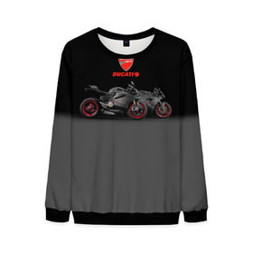 Мужской свитшот 3D с принтом Ducati 2 в Тюмени, 100% полиэстер с мягким внутренним слоем | круглый вырез горловины, мягкая резинка на манжетах и поясе, свободная посадка по фигуре | ducati | moto | дукати | мото | мотоцикл | мотоциклы