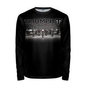Мужской лонгслив 3D с принтом Triumph 5 в Тюмени, 100% полиэстер | длинные рукава, круглый вырез горловины, полуприлегающий силуэт | moto | triumph | мотоцикл | мотоциклы | триумф