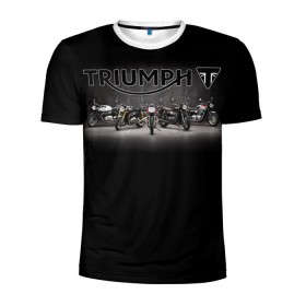 Мужская футболка 3D спортивная с принтом Triumph 5 в Тюмени, 100% полиэстер с улучшенными характеристиками | приталенный силуэт, круглая горловина, широкие плечи, сужается к линии бедра | moto | triumph | мотоцикл | мотоциклы | триумф