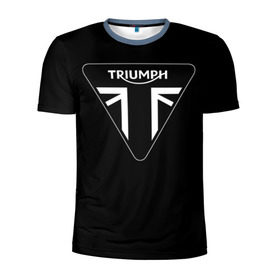 Мужская футболка 3D спортивная с принтом Triumph 4 в Тюмени, 100% полиэстер с улучшенными характеристиками | приталенный силуэт, круглая горловина, широкие плечи, сужается к линии бедра | Тематика изображения на принте: moto | triumph | мотоцикл | мотоциклы | триумф