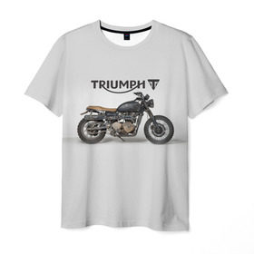 Мужская футболка 3D с принтом Triumph 2 в Тюмени, 100% полиэфир | прямой крой, круглый вырез горловины, длина до линии бедер | Тематика изображения на принте: moto | triumph | мотоцикл | мотоциклы | триумф