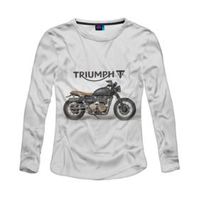 Женский лонгслив 3D с принтом Triumph 2 в Тюмени, 100% полиэстер | длинные рукава, круглый вырез горловины, полуприлегающий силуэт | Тематика изображения на принте: moto | triumph | мотоцикл | мотоциклы | триумф