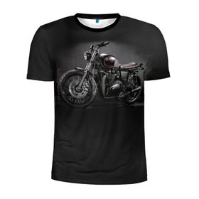 Мужская футболка 3D спортивная с принтом Triumph 1 в Тюмени, 100% полиэстер с улучшенными характеристиками | приталенный силуэт, круглая горловина, широкие плечи, сужается к линии бедра | Тематика изображения на принте: moto | triumph | мотоцикл | мотоциклы | триумф