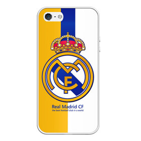 Чехол для iPhone 5/5S матовый с принтом Real Madrid CF в Тюмени, Силикон | Область печати: задняя сторона чехла, без боковых панелей | football | испания | клуб | мадрид | реал | фк | футбольный