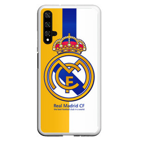 Чехол для Honor 20 с принтом Real Madrid CF в Тюмени, Силикон | Область печати: задняя сторона чехла, без боковых панелей | football | испания | клуб | мадрид | реал | фк | футбольный