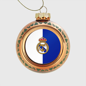 Стеклянный ёлочный шар с принтом Real Madrid в Тюмени, Стекло | Диаметр: 80 мм | football | испания | клуб | мадрид | реал | фк | футбольный
