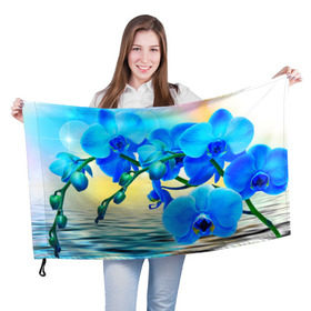 Флаг 3D с принтом Орхидеи в Тюмени, 100% полиэстер | плотность ткани — 95 г/м2, размер — 67 х 109 см. Принт наносится с одной стороны | орхидея | природа | цветы