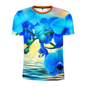 Мужская футболка 3D спортивная с принтом Орхидеи в Тюмени, 100% полиэстер с улучшенными характеристиками | приталенный силуэт, круглая горловина, широкие плечи, сужается к линии бедра | Тематика изображения на принте: орхидея | природа | цветы