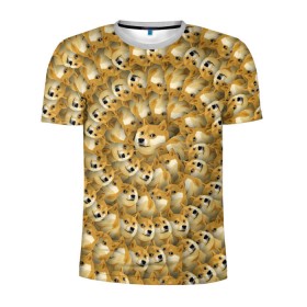 Мужская футболка 3D спортивная с принтом Фрактал из Doge в Тюмени, 100% полиэстер с улучшенными характеристиками | приталенный силуэт, круглая горловина, широкие плечи, сужается к линии бедра | мем | собака | хаски