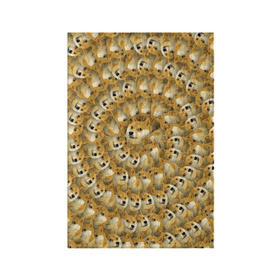 Обложка для паспорта матовая кожа с принтом Фрактал из Doge в Тюмени, натуральная матовая кожа | размер 19,3 х 13,7 см; прозрачные пластиковые крепления | Тематика изображения на принте: мем | собака | хаски