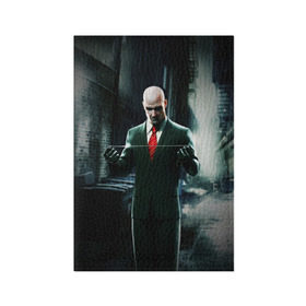 Обложка для паспорта матовая кожа с принтом Hitman в Тюмени, натуральная матовая кожа | размер 19,3 х 13,7 см; прозрачные пластиковые крепления | Тематика изображения на принте: agent | hitman | агент 47 | хитмэн