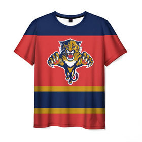 Мужская футболка 3D с принтом Florida Panthers в Тюмени, 100% полиэфир | прямой крой, круглый вырез горловины, длина до линии бедер | florida panthers | hockey | nhl | нхл | хоккей