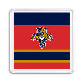 Магнит 55*55 с принтом Florida Panthers в Тюмени, Пластик | Размер: 65*65 мм; Размер печати: 55*55 мм | Тематика изображения на принте: florida panthers | hockey | nhl | нхл | хоккей