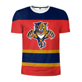 Мужская футболка 3D спортивная с принтом Florida Panthers в Тюмени, 100% полиэстер с улучшенными характеристиками | приталенный силуэт, круглая горловина, широкие плечи, сужается к линии бедра | florida panthers | hockey | nhl | нхл | хоккей
