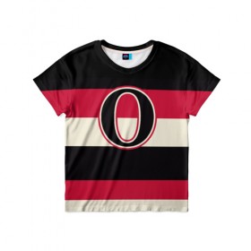Детская футболка 3D с принтом Ottawa Senators O в Тюмени, 100% гипоаллергенный полиэфир | прямой крой, круглый вырез горловины, длина до линии бедер, чуть спущенное плечо, ткань немного тянется | Тематика изображения на принте: hockey | nhl | ottawa senators | нхл | хоккей