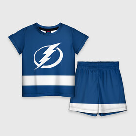 Детский костюм с шортами 3D с принтом Tampa Bay Lightning в Тюмени,  |  | hockey | nhl | tampa bay lightning | нхл | хоккей