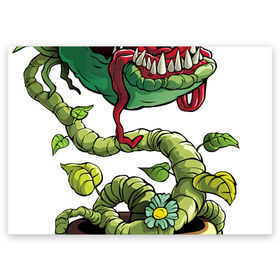 Поздравительная открытка с принтом Plants vs zombies в Тюмени, 100% бумага | плотность бумаги 280 г/м2, матовая, на обратной стороне линовка и место для марки
 | plants | zombies
